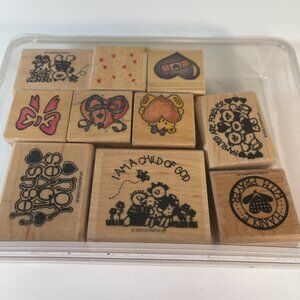Vintage Stampin Up Jesus Loves You Rubber Stamp Set plus Others